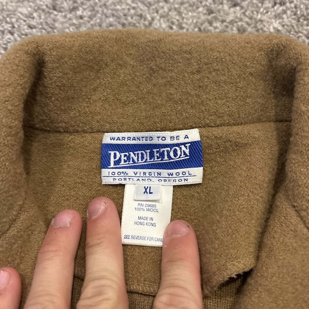 DIY Vintage Pendleton 100% Virgin Wool Women's Size XL Jacket Tan Classic Blazer - Picture 3 of 9